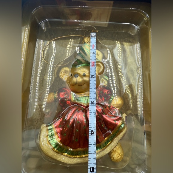 VTG Fitz and Floyd Christmas Court Bear Ornament Glass Holiday - Picture 8 of 8